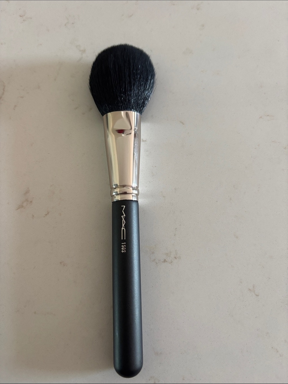 MAC Cosmetics Powder Brush with Black Bristles and Silver Ferrule - Picture 2 of 3